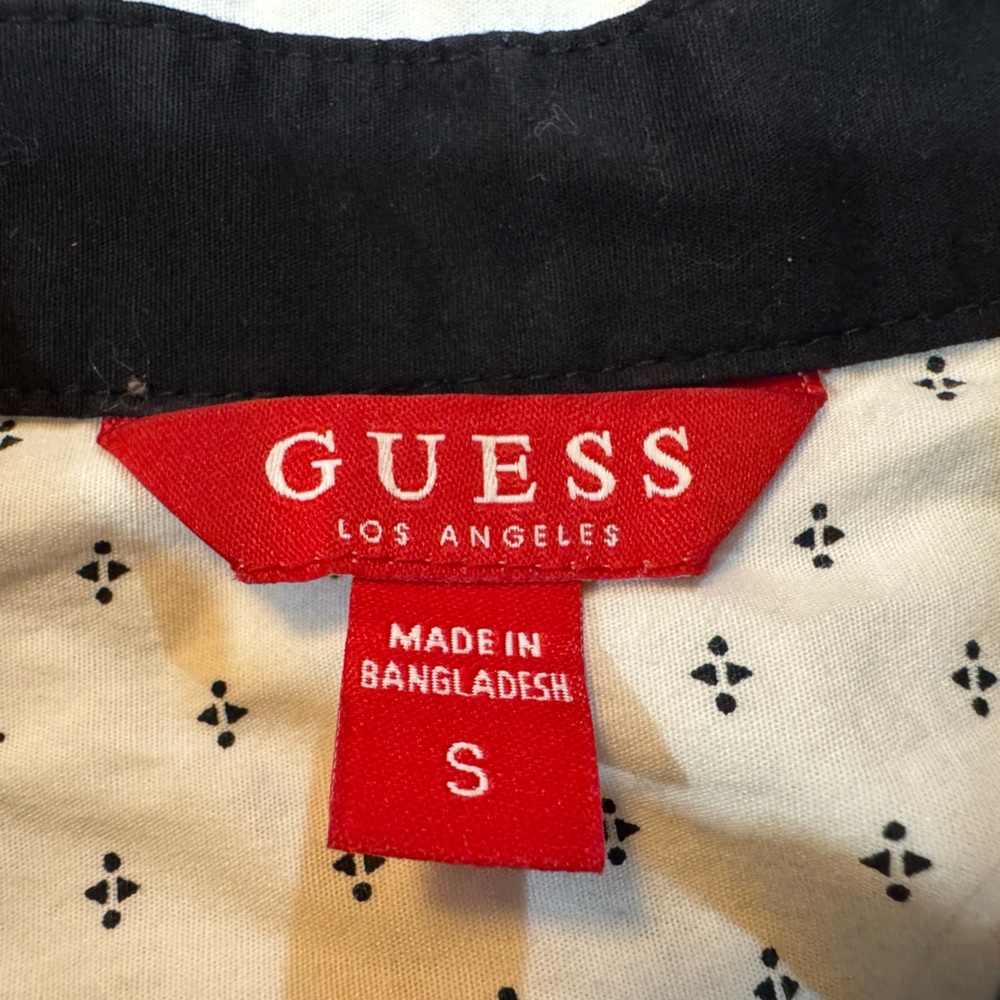 Guess Men's White Shirt with Black Dots - Picture 2 of 3
